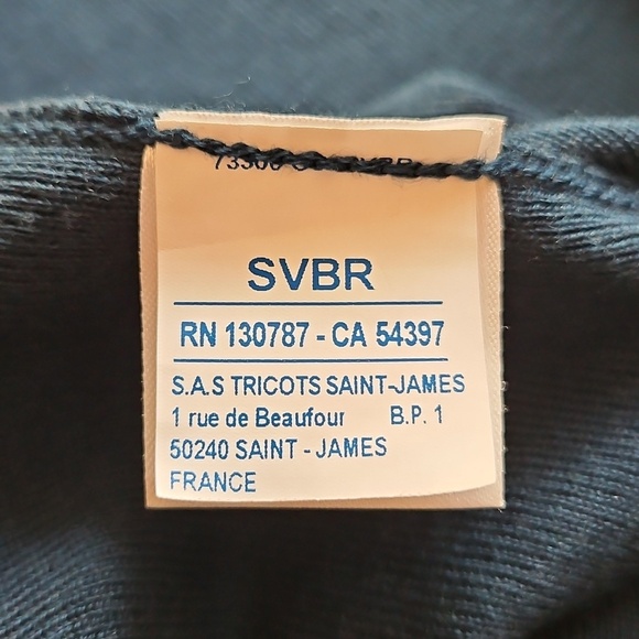 Saint James New Wool Blue Cardigan Sweater Est. Size Large - Picture 11 of 16